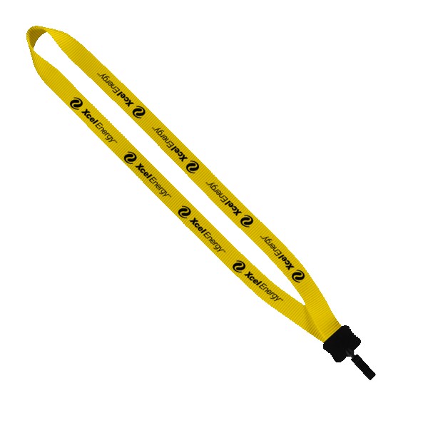 3/4" Smooth Nylon Lanyard with Plastic Clamshell & Bulldog Clip 1