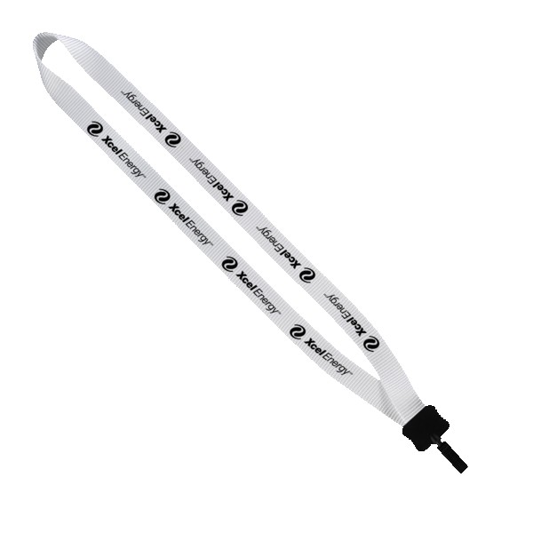 3/4" Smooth Nylon Lanyard with Plastic Clamshell & Bulldog Clip 1