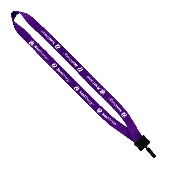 3/4" Smooth Nylon Lanyard with Plastic Clamshell & Bulldog Clip 1