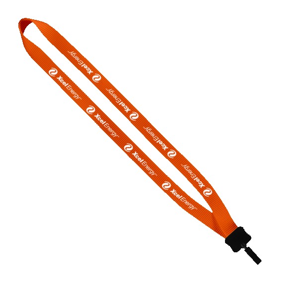 3/4" Smooth Nylon Lanyard with Plastic Clamshell & Bulldog Clip 1