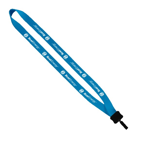 3/4" Smooth Nylon Lanyard with Plastic Clamshell & Bulldog Clip 1
