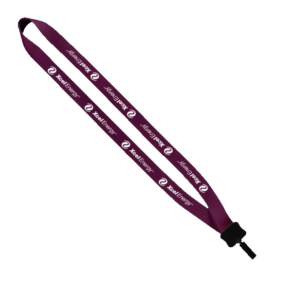 3/4" Smooth Nylon Lanyard with Plastic Clamshell & Bulldog Clip 1