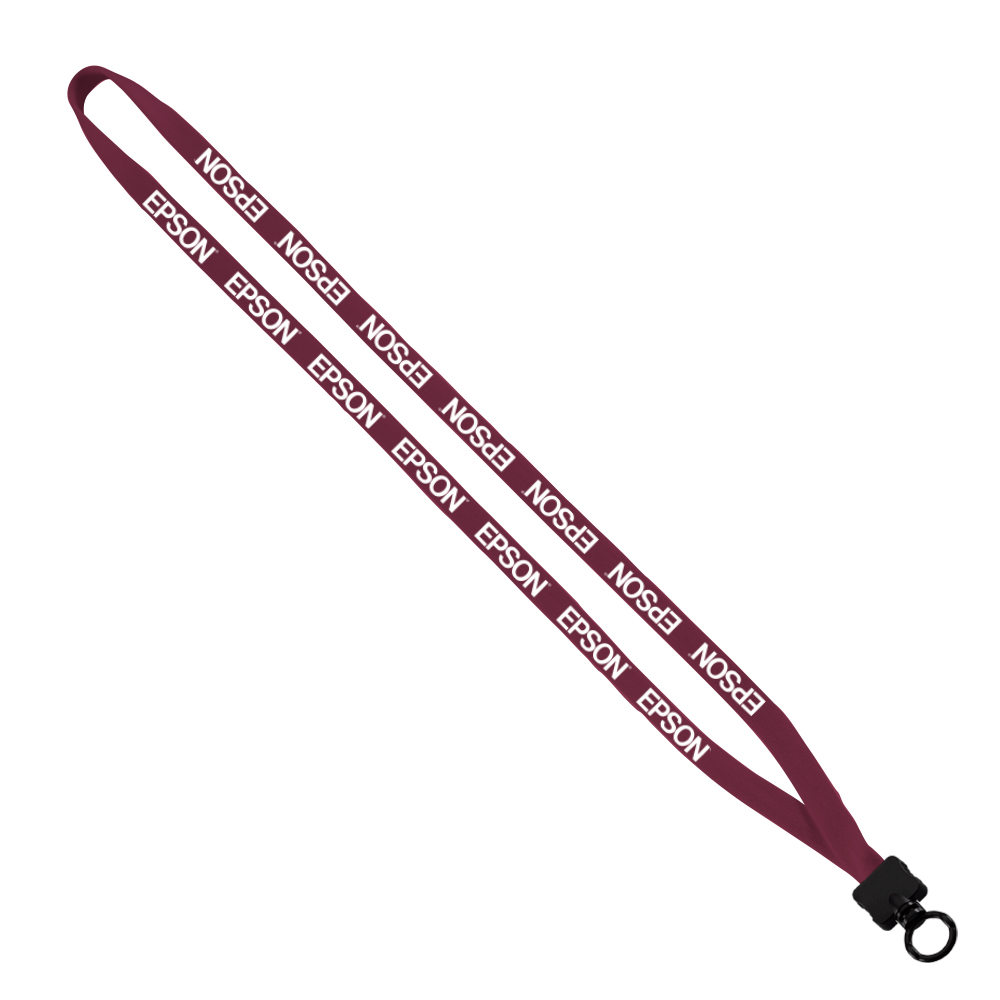 1/2" Cotton Lanyard with Plastic Clamshell & O-Ring 1