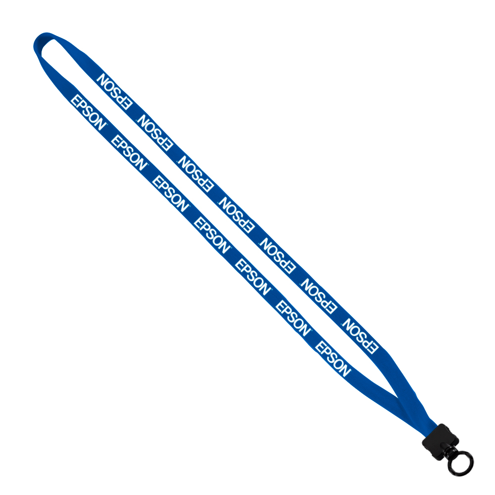 1/2" Cotton Lanyard with Plastic Clamshell & O-Ring 1