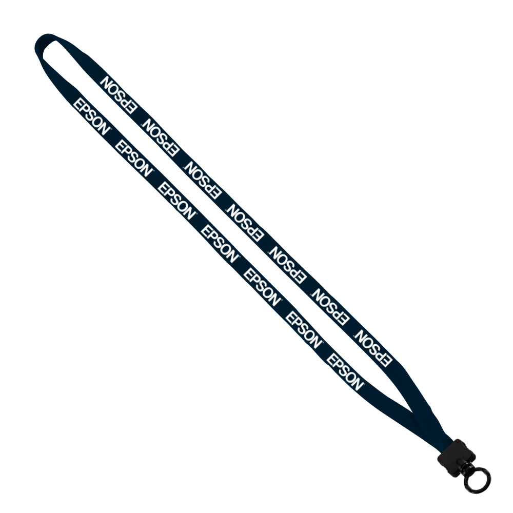 1/2" Cotton Lanyard with Plastic Clamshell & O-Ring 1