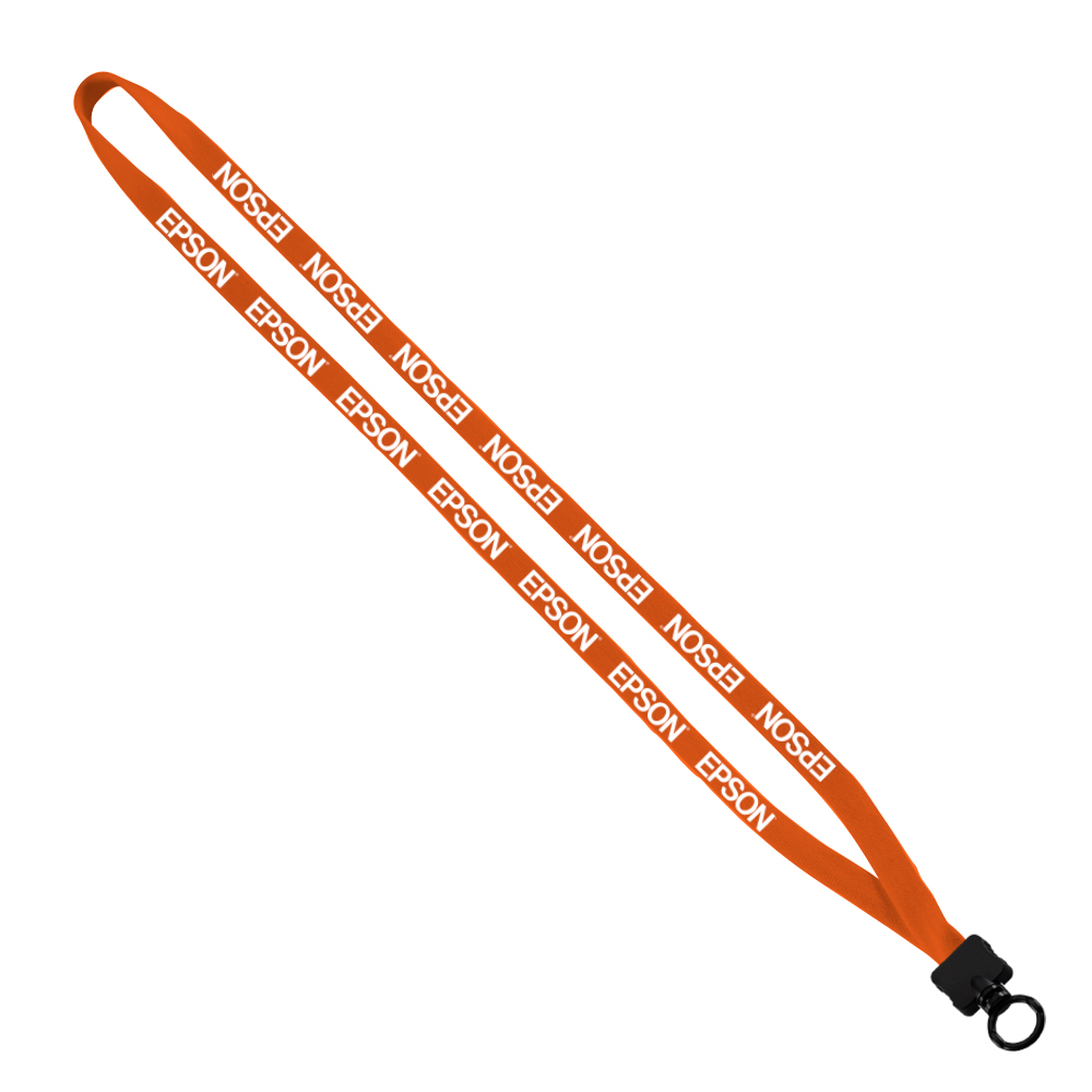 1/2" Cotton Lanyard with Plastic Clamshell & O-Ring 1