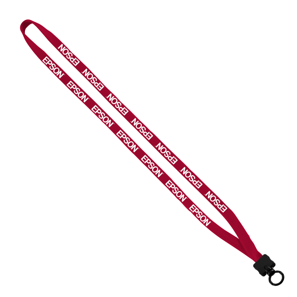 1/2" Cotton Lanyard with Plastic Clamshell & O-Ring 1