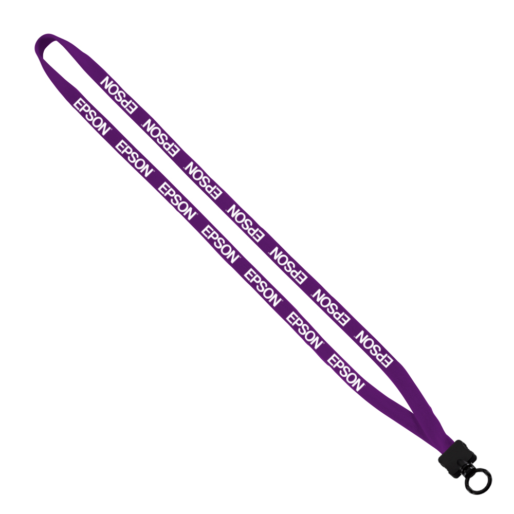 1/2" Cotton Lanyard with Plastic Clamshell & O-Ring 1