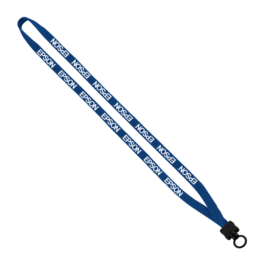 1/2" Cotton Lanyard with Plastic Clamshell & O-Ring 1