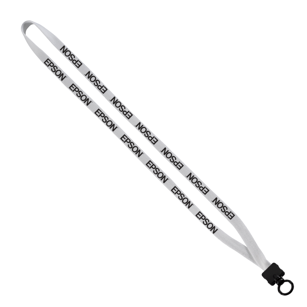 1/2" Cotton Lanyard with Plastic Clamshell & O-Ring 1