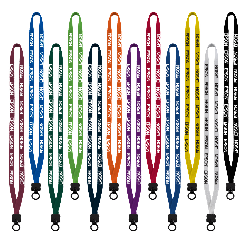 1/2" Cotton Lanyard with Plastic Clamshell & O-Ring 1