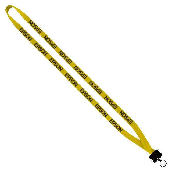 1/2" Cotton Lanyard with Plastic Clamshell & O-Ring 1