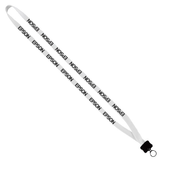 1/2" Cotton Lanyard with Plastic Clamshell & O-Ring 1