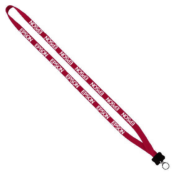 1/2" Cotton Lanyard with Plastic Clamshell & O-Ring 1