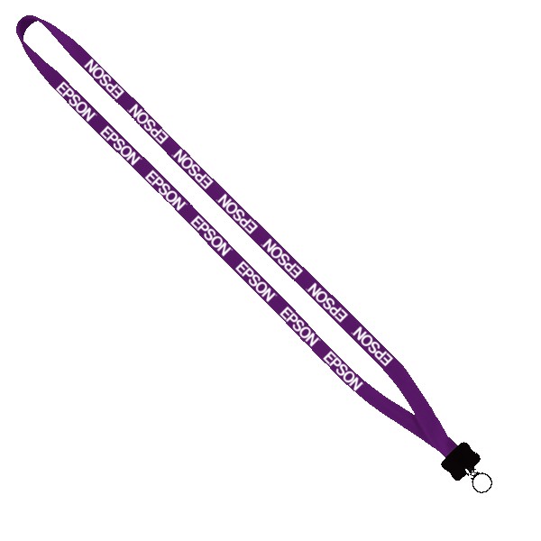 1/2" Cotton Lanyard with Plastic Clamshell & O-Ring 1