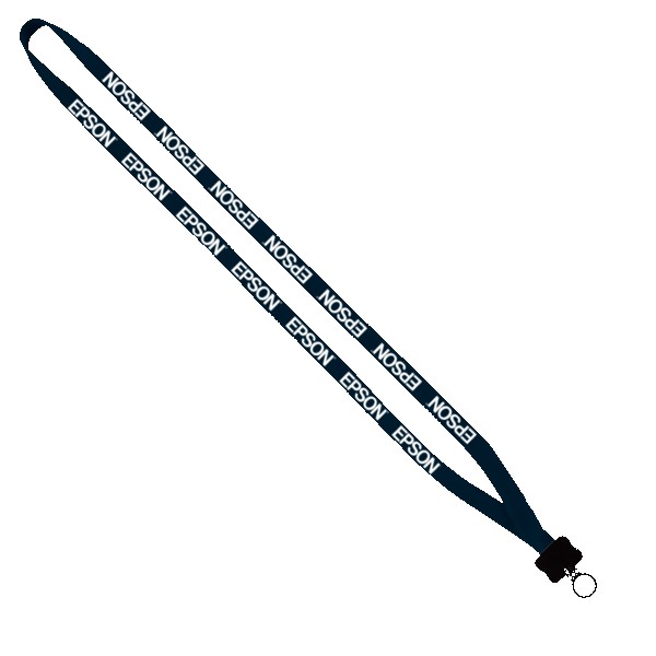 1/2" Cotton Lanyard with Plastic Clamshell & O-Ring 1