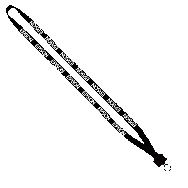 1/2" Cotton Lanyard with Plastic Clamshell & O-Ring 1
