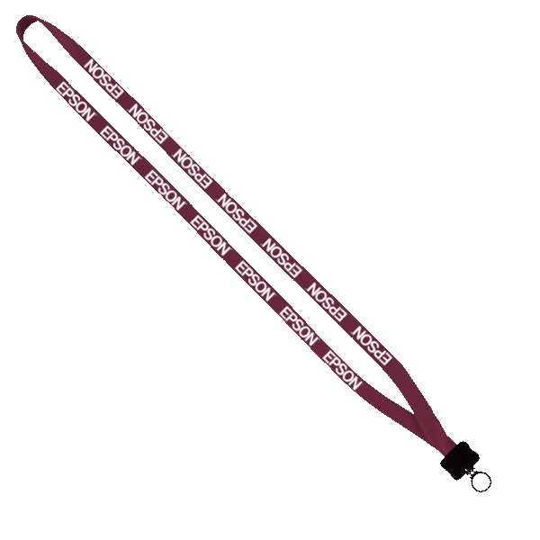 1/2" Cotton Lanyard with Plastic Clamshell & O-Ring 1