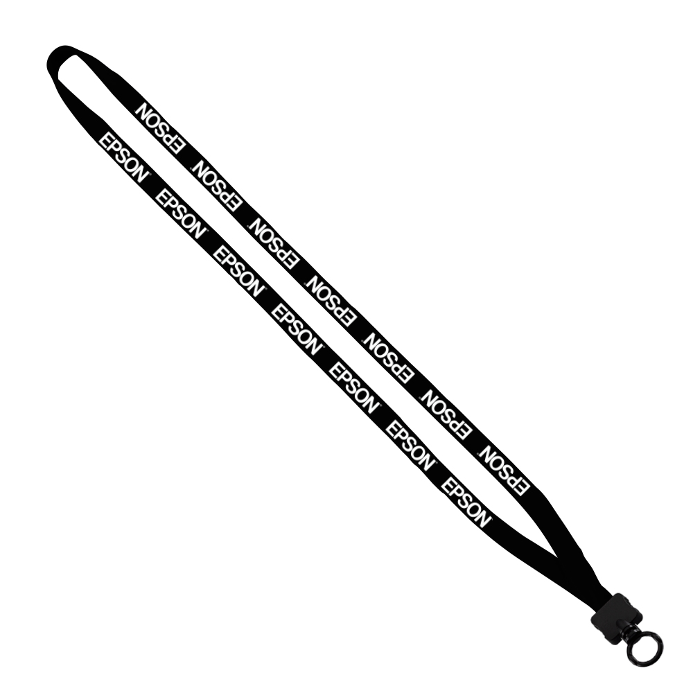 1/2" Cotton Lanyard with Plastic Clamshell & O-Ring 1