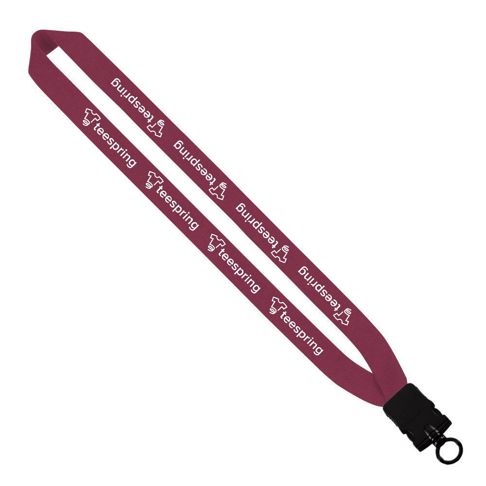 1" Cotton Lanyard with Plastic Snap-Buckle Release & O-Ring 1