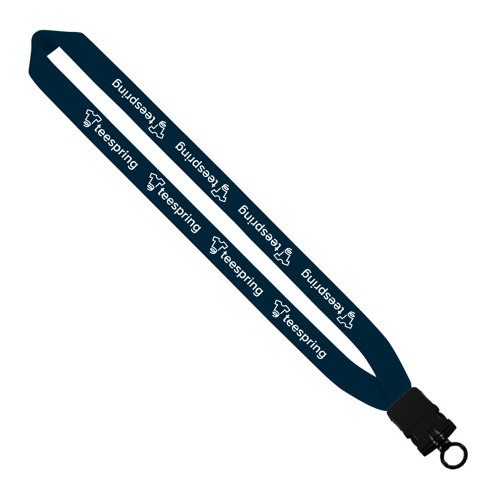 1" Cotton Lanyard with Plastic Snap-Buckle Release & O-Ring 1