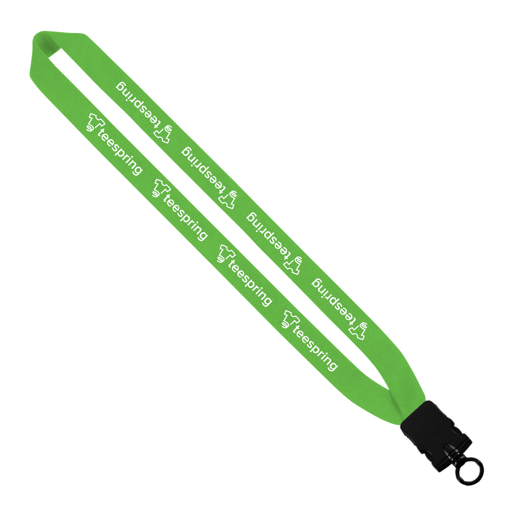 1" Cotton Lanyard with Plastic Snap-Buckle Release & O-Ring 1