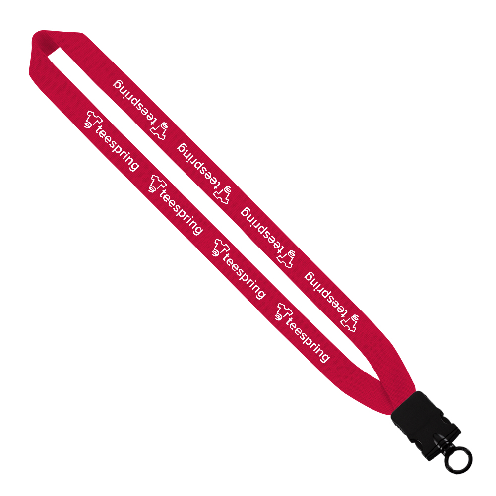 1" Cotton Lanyard with Plastic Snap-Buckle Release & O-Ring 1