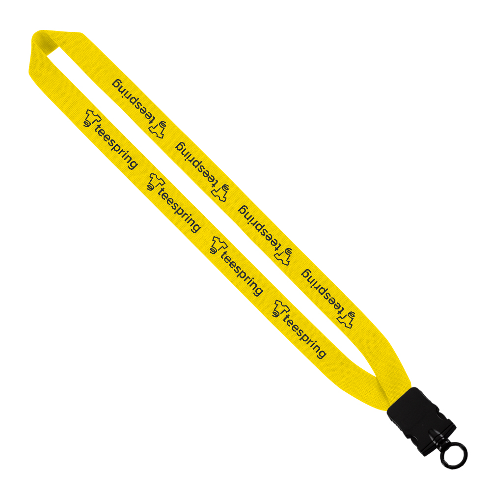 1" Cotton Lanyard with Plastic Snap-Buckle Release & O-Ring 1