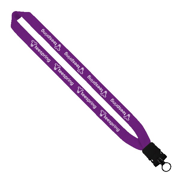 1" Cotton Lanyard with Plastic Snap-Buckle Release & O-Ring 1