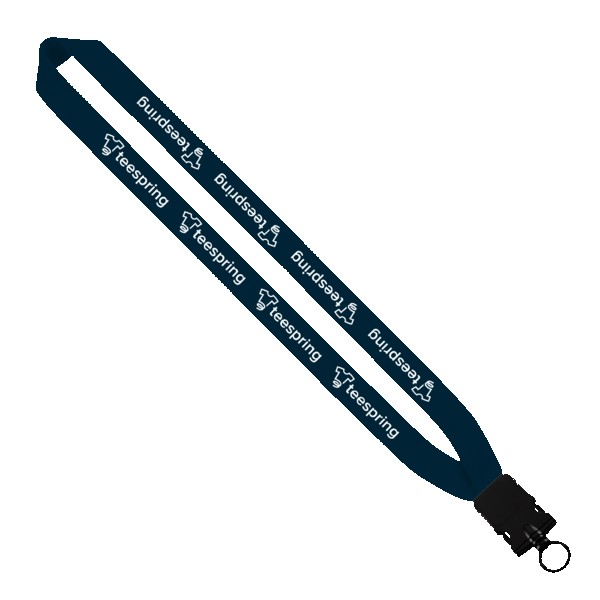 1" Cotton Lanyard with Plastic Snap-Buckle Release & O-Ring 1