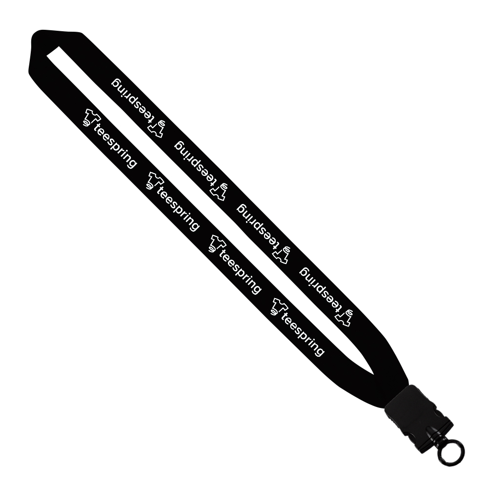 1" Cotton Lanyard with Plastic Snap-Buckle Release & O-Ring 1