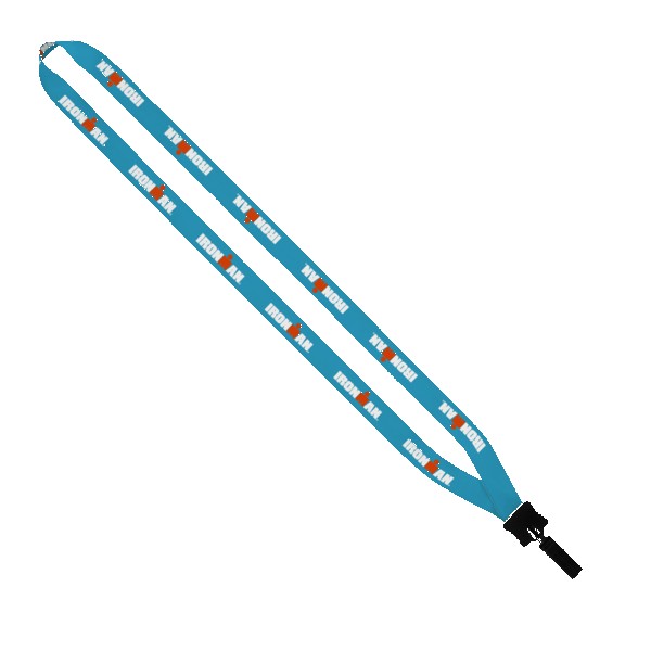 1/2" Dye-Sublimated Lanyard with Plastic Clamshell and Plastic O-Ring 1