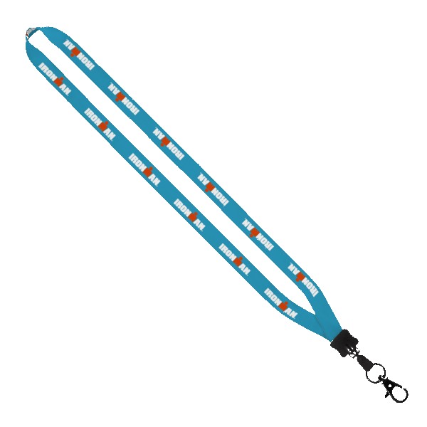 1/2" Dye-Sublimated Lanyard with Plastic Clamshell and Plastic O-Ring 1