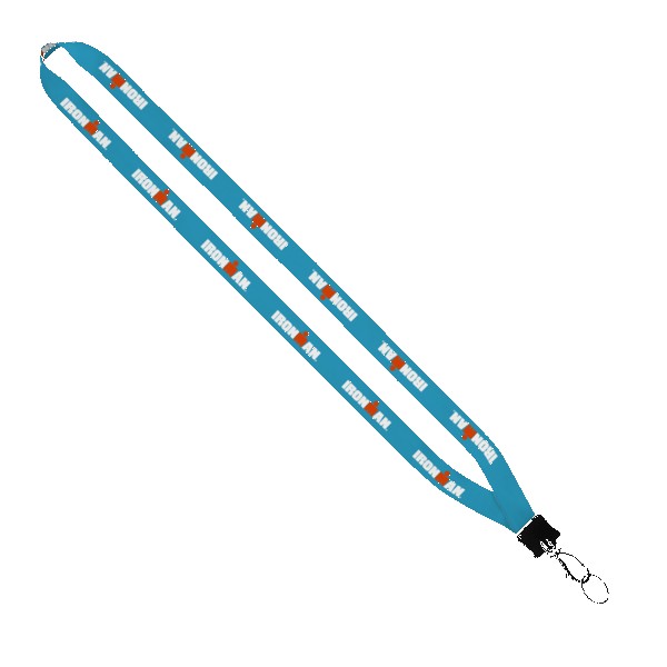 1/2" Dye-Sublimated Lanyard with Plastic Clamshell and Plastic O-Ring 1