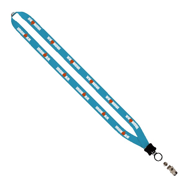 1/2" Dye-Sublimated Lanyard with Plastic Clamshell and Plastic O-Ring 1