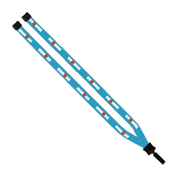 1/2" Dye-Sublimated Lanyard with Plastic Clamshell and Plastic O-Ring 1