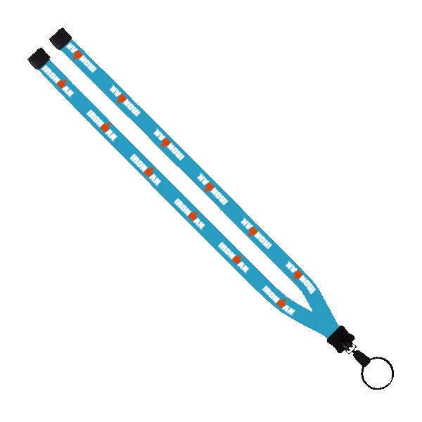 1/2" Dye-Sublimated Lanyard with Plastic Clamshell and Plastic O-Ring 1