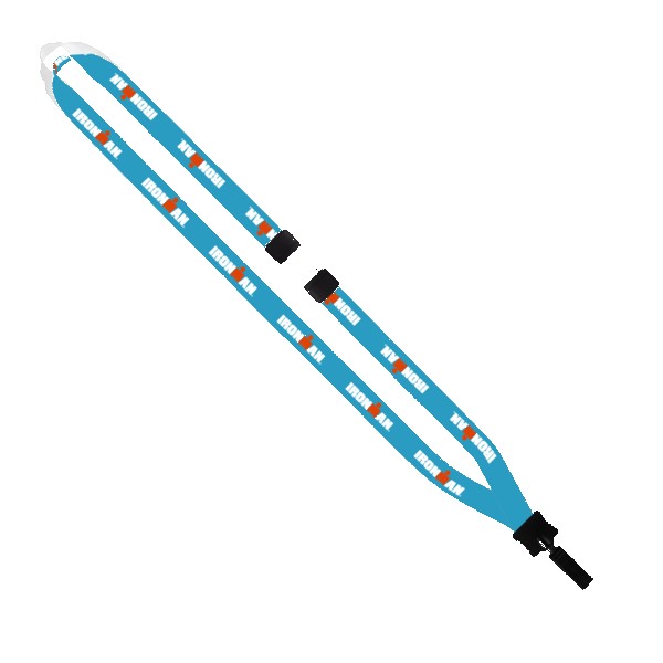 1/2" Dye-Sublimated Lanyard with Plastic Clamshell and Plastic O-Ring 1