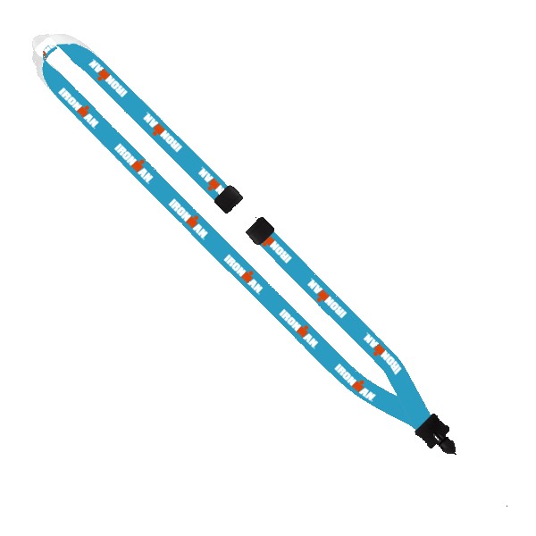 1/2" Dye-Sublimated Lanyard with Plastic Clamshell and Plastic O-Ring 1