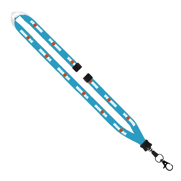 1/2" Dye-Sublimated Lanyard with Plastic Clamshell and Plastic O-Ring 1