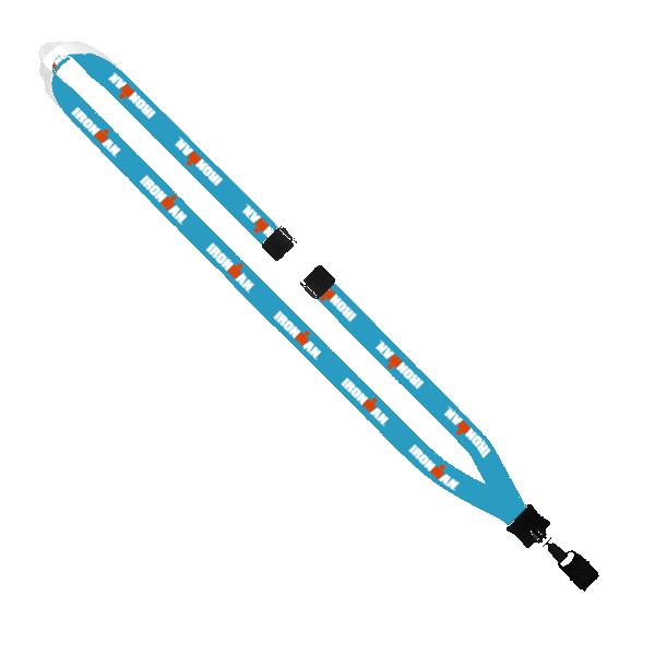 1/2" Dye-Sublimated Lanyard with Plastic Clamshell and Plastic O-Ring 1