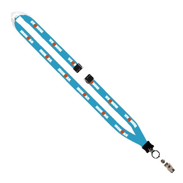 1/2" Dye-Sublimated Lanyard with Plastic Clamshell and Plastic O-Ring 1
