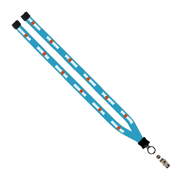 1/2" Dye-Sublimated Lanyard with Plastic Clamshell and Plastic O-Ring 1