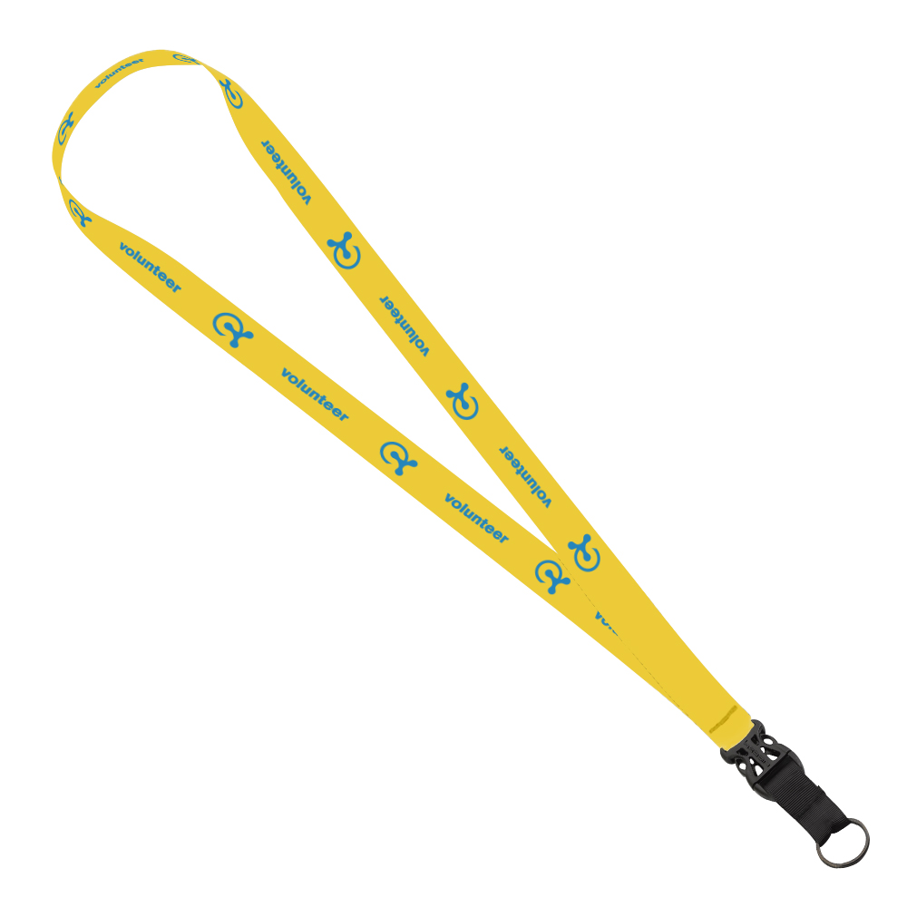3/4" Dye-Sublimated Lanyard with Slide-Release & Metal Split-Ring 1