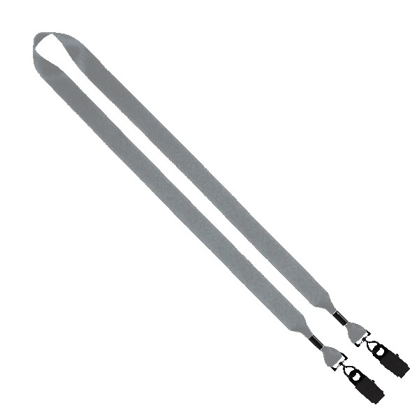 3/4" 2-Ended Polyester Lanyard with Metal Crimp & Metal Bulldog Clip 1
