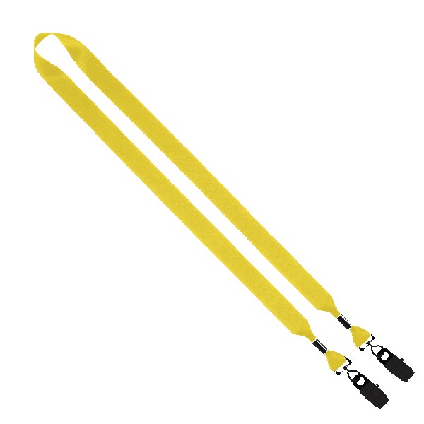 3/4" 2-Ended Polyester Lanyard with Metal Crimp & Metal Bulldog Clip 1