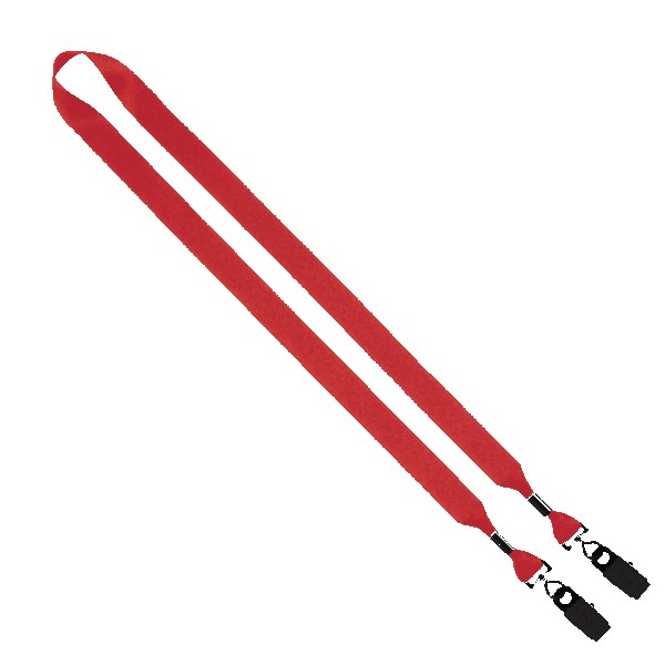 3/4" 2-Ended Polyester Lanyard with Metal Crimp & Metal Bulldog Clip 1