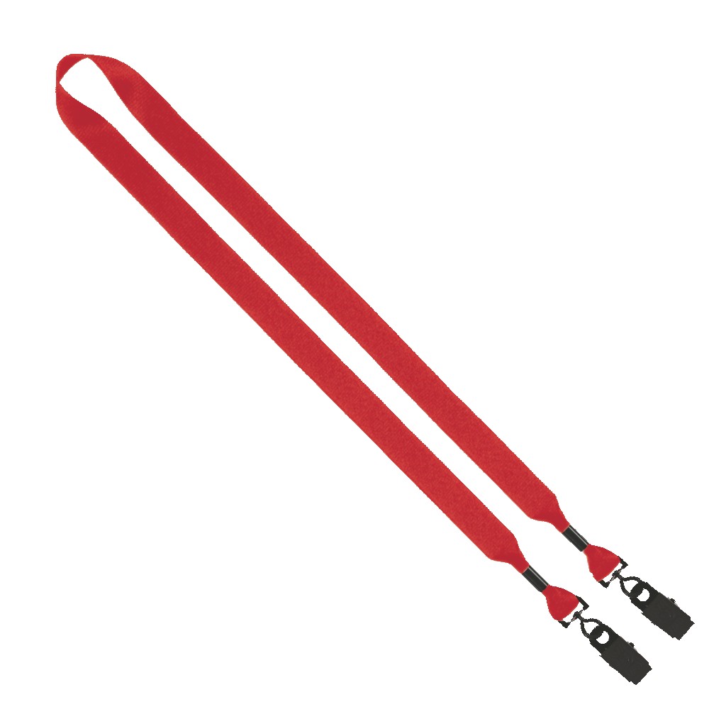 3/4" 2-Ended Polyester Lanyard with Metal Crimp & Metal Bulldog Clip 1