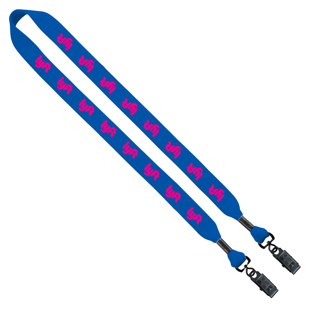 3/4" Cotton Double Bulldog Clip Lanyard 1