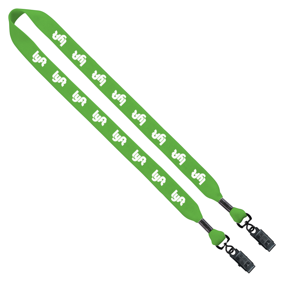 3/4" Cotton Double Bulldog Clip Lanyard 1